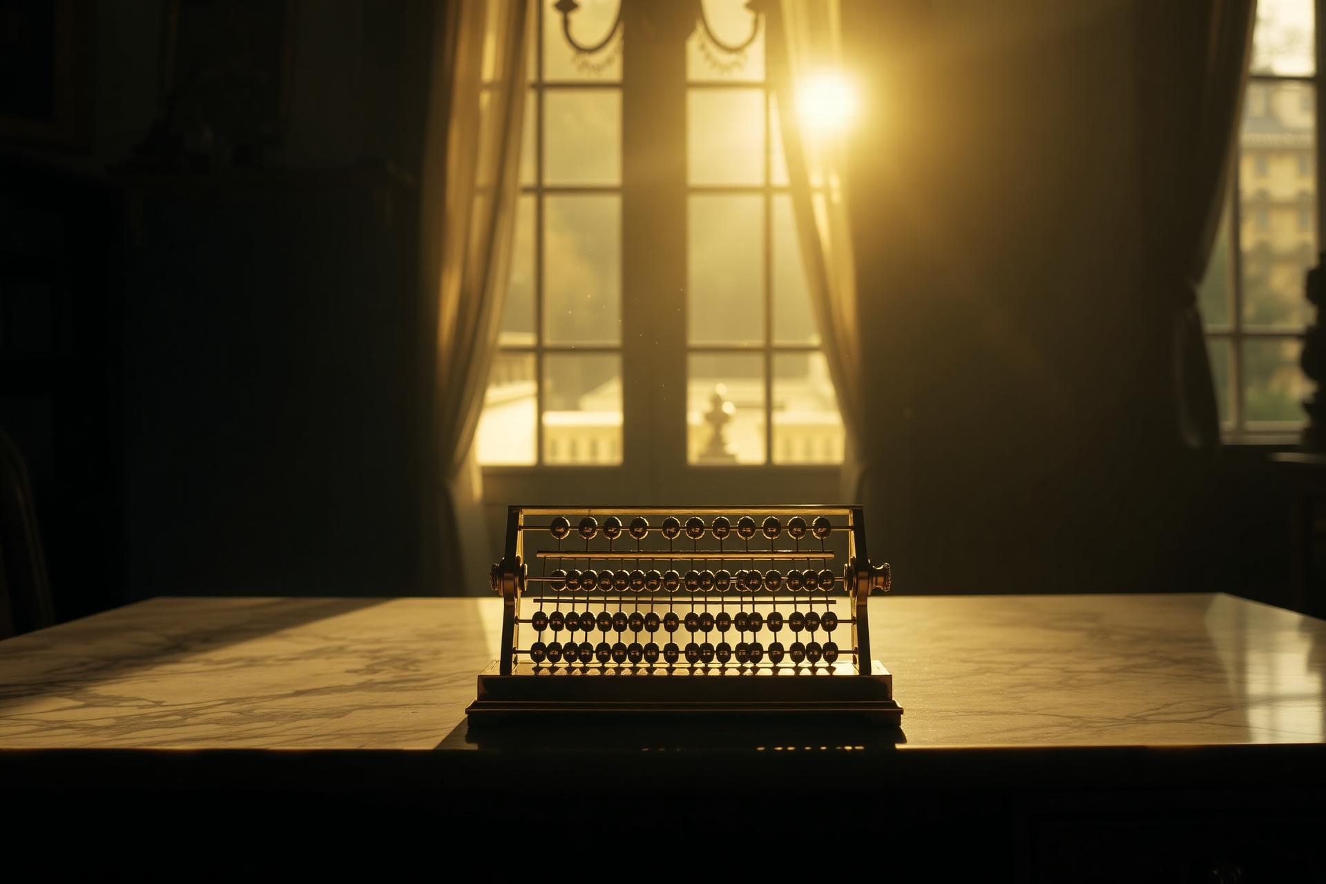 An abacus and a spreadsheet, doing the math twice.
